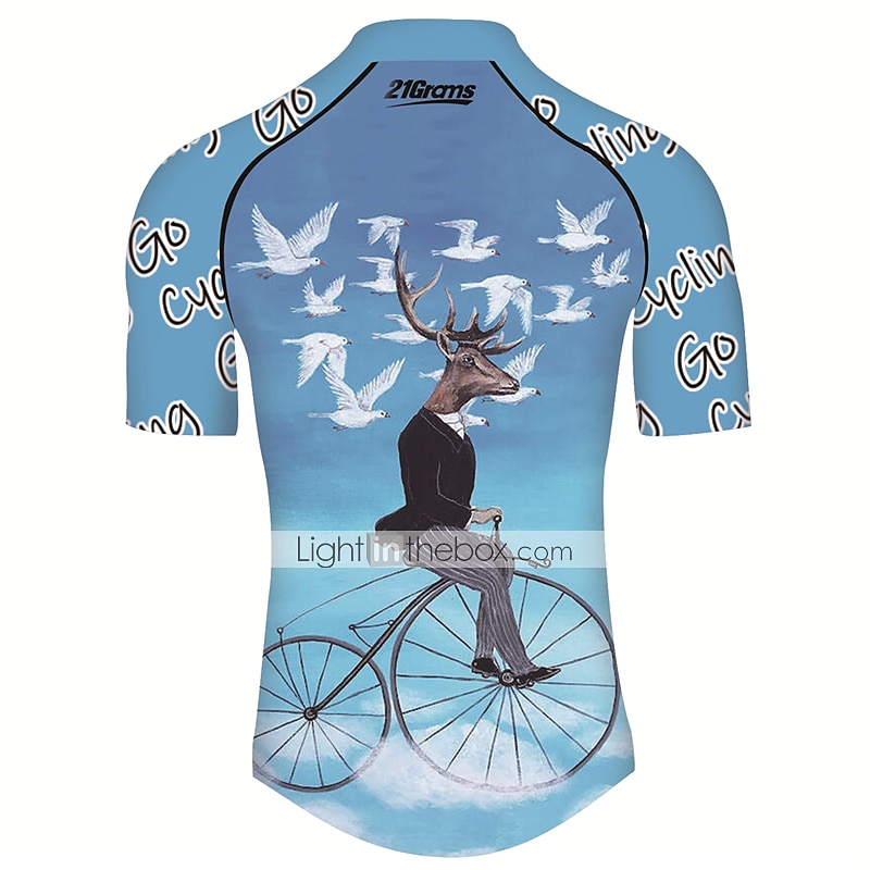 21Grams Men's Cycling Jersey Short Sleeve Bike Jersey Top with 3