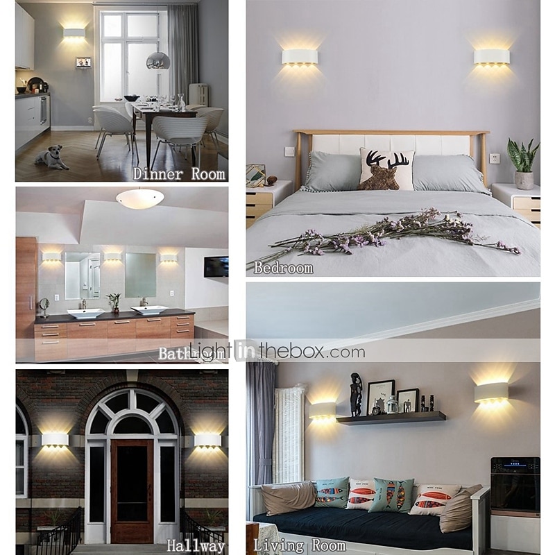 outdoor wandlampen 8w led aluminium wandlamp blaker indoor up down ip65 waterdicht wit zwart modern voor patio slaapkamer gangpad Pathway badkamer licht 2026 - $17.99 –P10