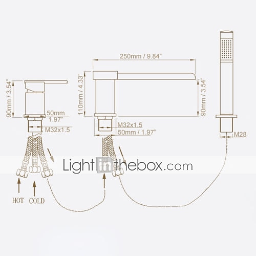 Bathtub Faucet -3 Holes Waterfall Bathtub Mixer Tap Chrome Bathroom Shower Faucet 2025 - $226.79 –P4