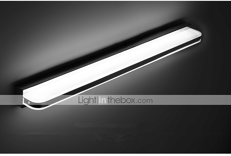 lampada frontale a specchio con luce di cortesia a led faro a specchio in acciaio inossidabile 28,3 pollici 16w lampada da trucco a led per bagno in acrilico semplice a prova di umidità del 2025 a $70.99 –P10