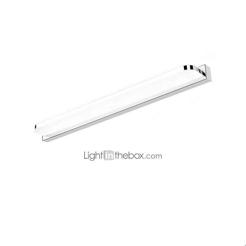 lampada frontale a specchio con luce di cortesia a led faro a specchio in acciaio inossidabile 28,3 pollici 16w lampada da trucco a led per bagno in acrilico semplice a prova di umidità del 2025 a $70.99 –P9