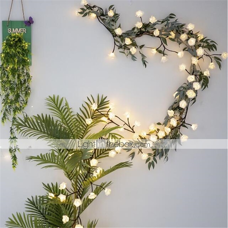 Elegant Wedding Reception Party 6M LED String Light Artificial Green Leaf Ivy Vine, Battery-Powered Decorative Lighting for Christmas, Home, Wedding, Valentine's Day & Garden Decor 2025 - $23.99 –P1