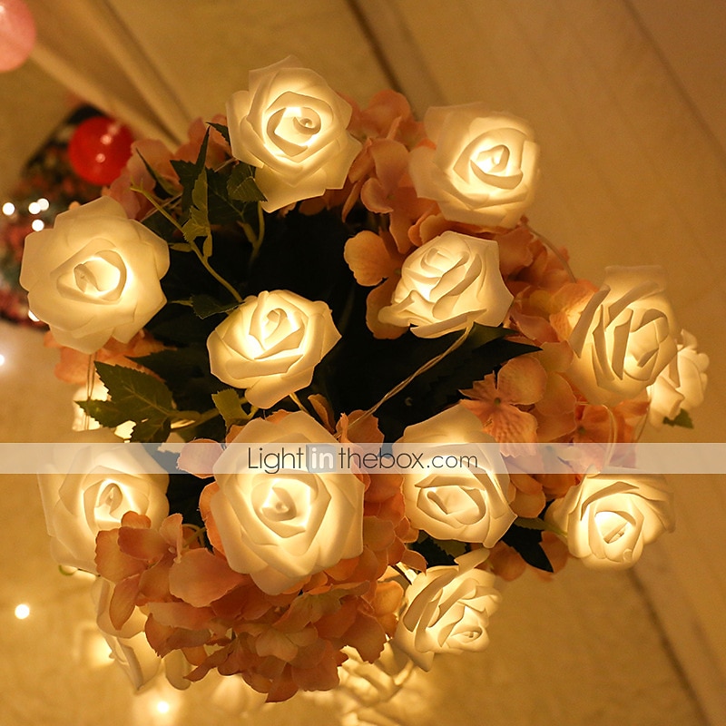 ghirlanda di fiori artificiali rosa lucine bouquet di luci per corde per la decorazione di san valentino di nozze 1m 10 leds del 2025 a $7.99 –P4