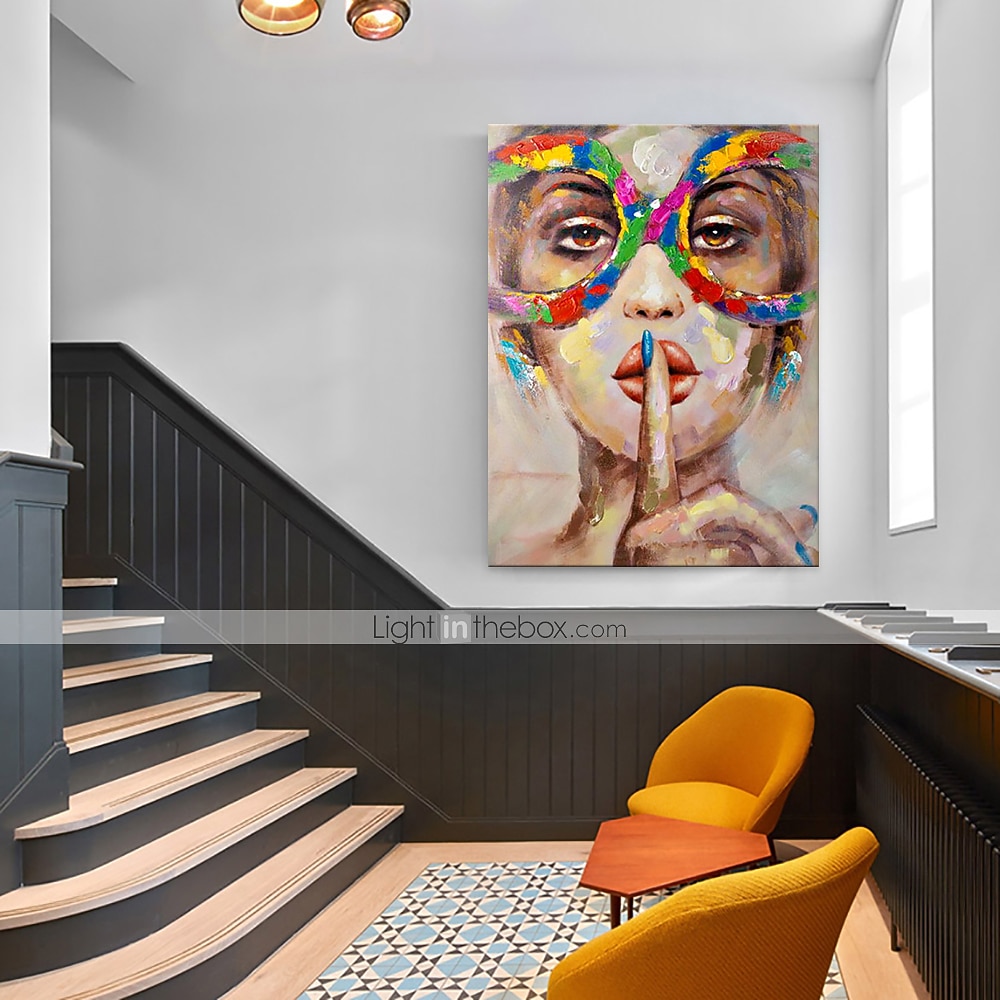 női arcpaletta portré kézzel festett pop art falfestmény vászon olajfestmény dekorativók otthoni szállodák gályájának keret nélkül hengerelve 2026 - $81.99 –P6