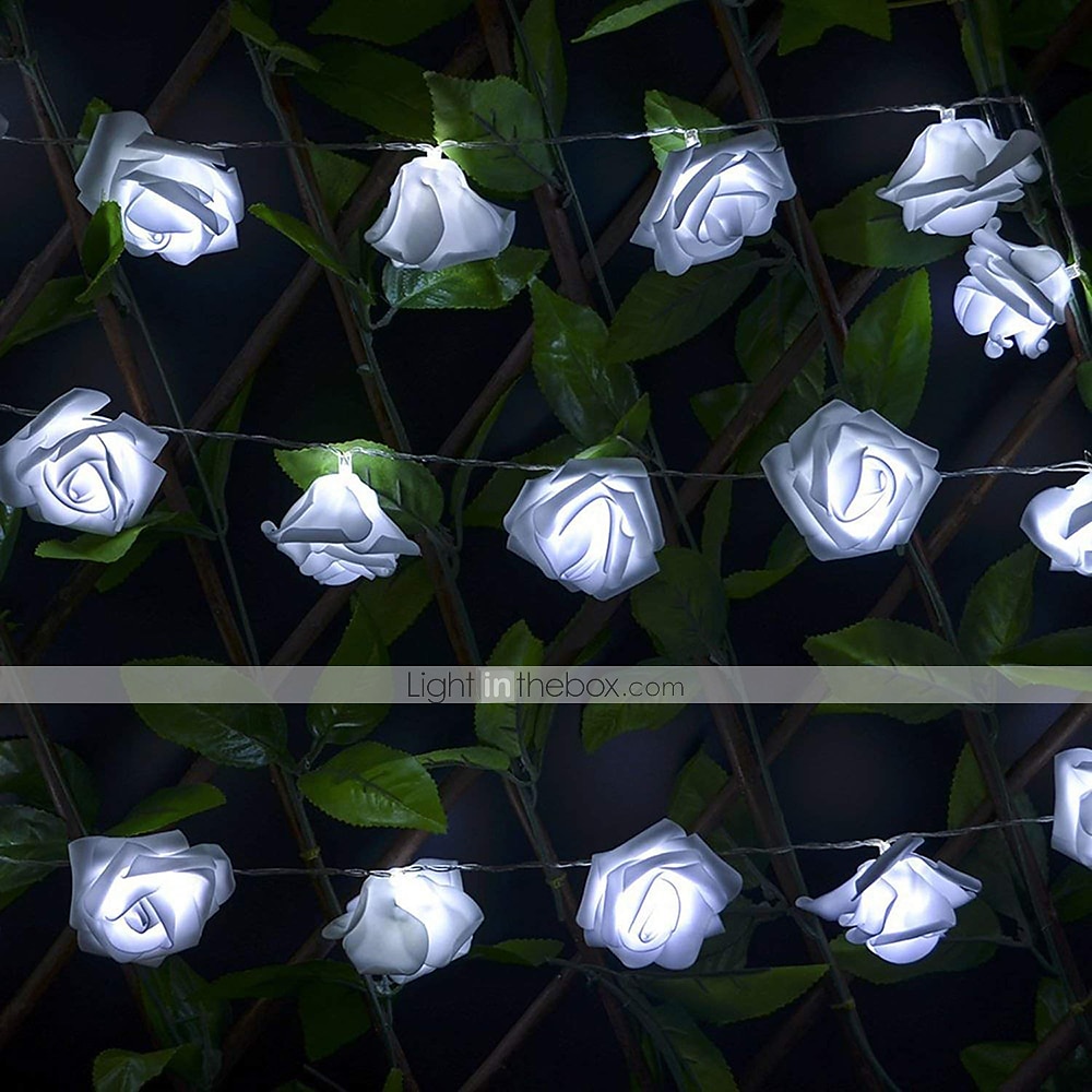 ghirlanda di fiori artificiali rosa lucine bouquet di luci per corde per la decorazione di san valentino di nozze 1m 10 leds del 2025 a $7.99 –P2