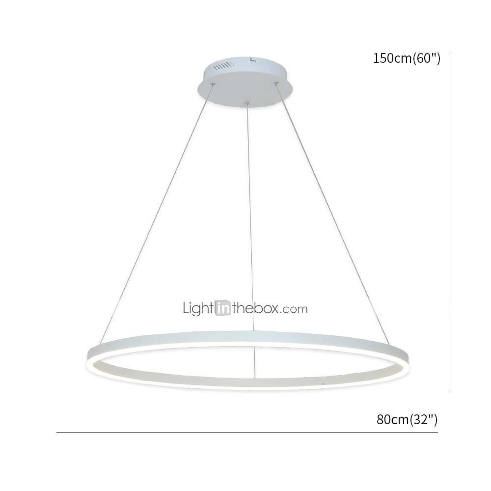 80CM LED Pendant Light Geometrical Circle Design Nordic Modern Simple for Dinning Room Bedroom Entry Aluminum Frame Acrylic Black White Gold Coffee 40W 2025 - $279.99 –P1