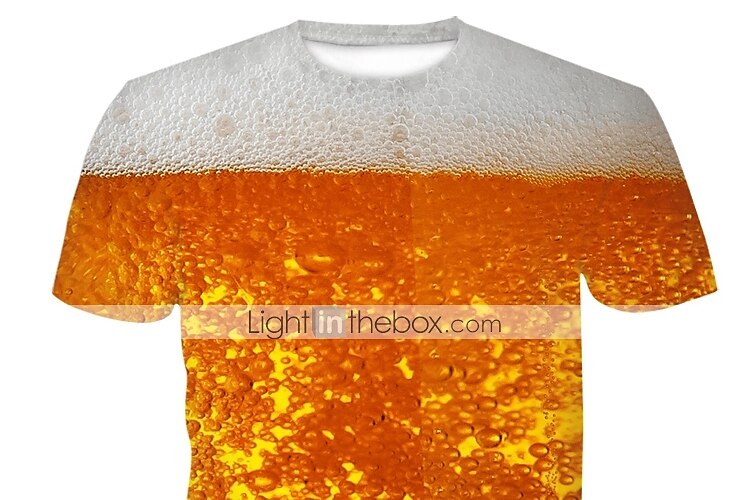 Hombre Graphic 3D Cerveza Camiseta Manga Corta Camiseta Escote Redondo Camisa Fiesta Discoteca Amarillo Ropa Talla Grande XS S M L XL 2XL 3XL 2025 - $15.99 –P1