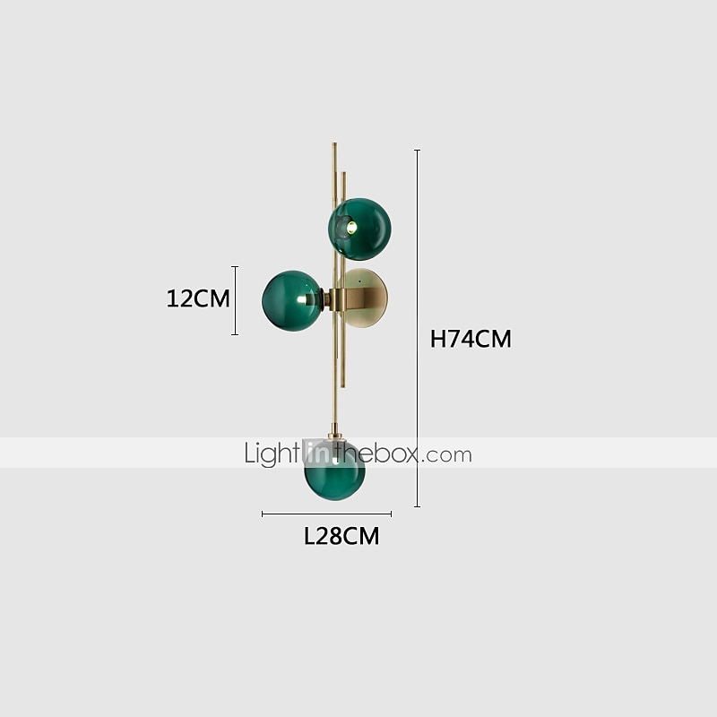 aplic led de perete 3 lumini aplice de perete din sticlă la mijlocul secolului corpuri de iluminat de perete glob modern labota de baie cu abajur de sticlă aplice de perete de interior pentru 2025 - $215.69 –P7