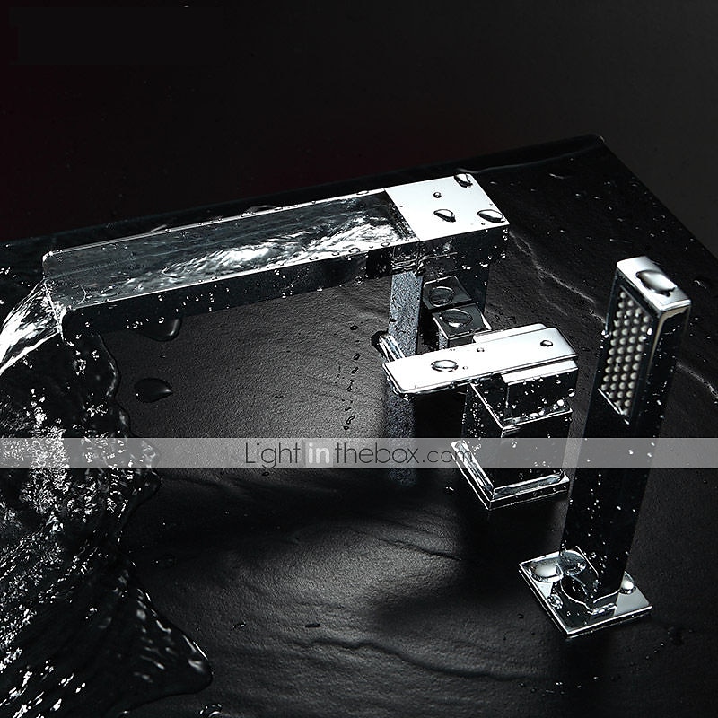 Bathtub Faucet -3 Holes Waterfall Bathtub Mixer Tap Chrome Bathroom Shower Faucet 2025 - $226.79 –P6