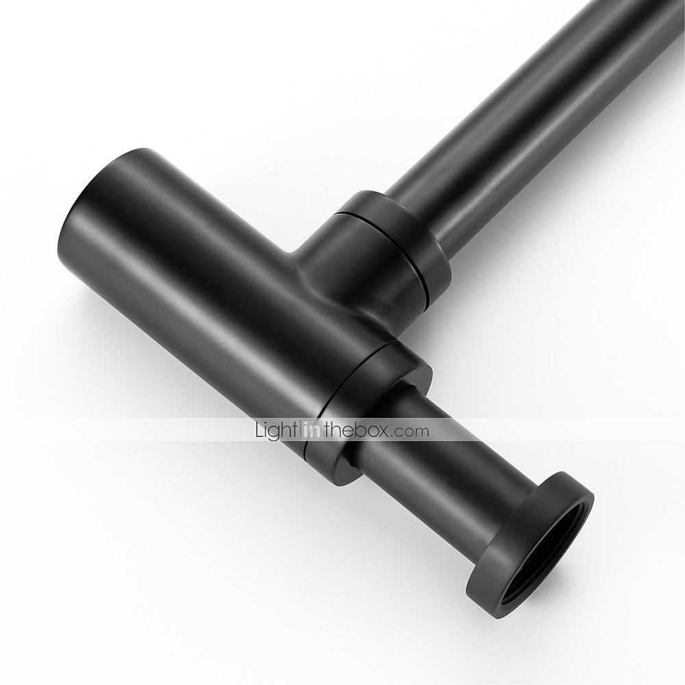 פליז לאמבטיה בקבוק עגול עכשווי p trap שירותים כיור מתכוונן כיור פסולת ערכת p-trap עם ניקוז קופץ (כסוף, שחור) 2025 - $89.99 –P7