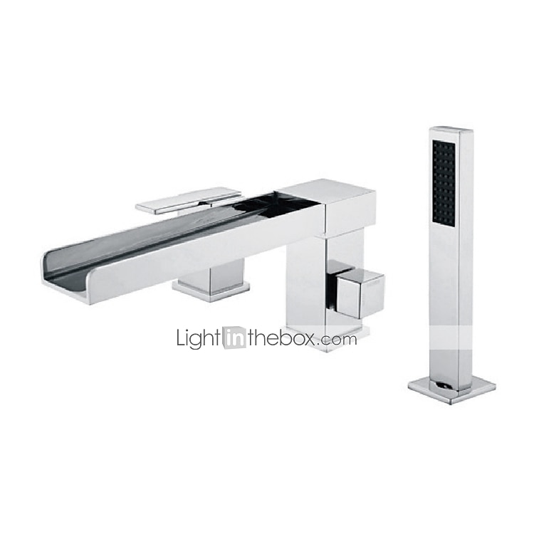 Bathtub Faucet -3 Holes Waterfall Bathtub Mixer Tap Chrome Bathroom Shower Faucet 2025 - $226.79 –P1