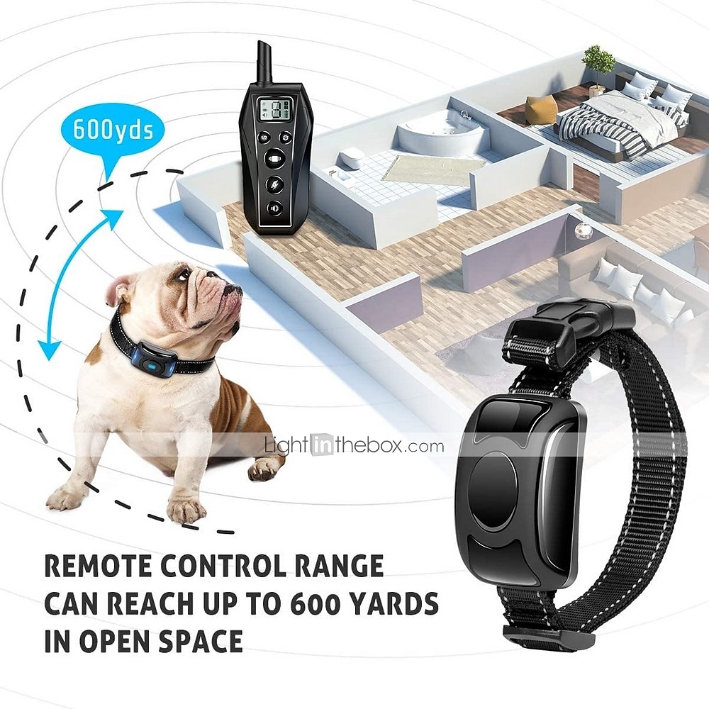 2025年 ipx7防水充電式リモートペット犬トレーニングカラーLED 3モードビープ振動ショックペット行動トレーニング2匹の犬  コレクション – $95.99 –P5
