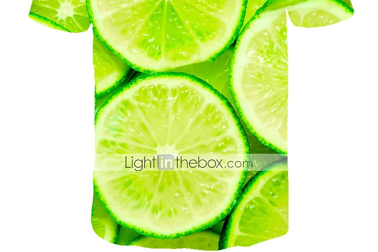 Hombre Bloque de color Fruta 3D Camiseta Manga Corta Camiseta Escote Redondo Camisa Exagerado Básico Diario Deportes Verde Claro Ropa Talla Grande S L XL 2XL 3XL 2025 - $17.99 –P2