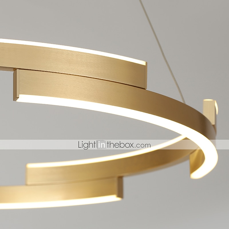 80 cm cercle pendentif lumière or lustre de luxe en aluminium anodisé LED moderne de 2026 ? $499.99 –P7