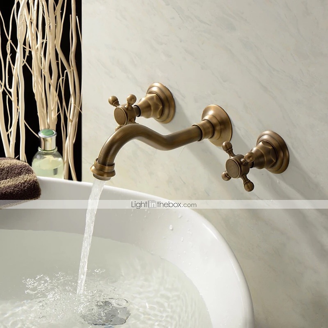 Torneira de Banheira - Retro Latão Antiquado Instalação de Parede Válvula Cerâmica Bath Shower Mixer Taps de 2025 por $97.99 –P1