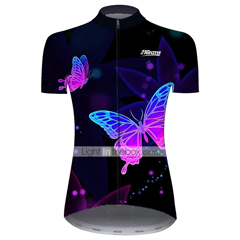 Damskie Koszulka z szortami na rower Krótki rękaw Kolarstwo górskie Kolarstwie szosowym Lato Wiosna Jesień Niebieski Pomarańczowy Zielony Jednokolorowe Motyl Gradient Wzory Śmieszne Rower Wkładka 3D 2026 - $51.99 –P5