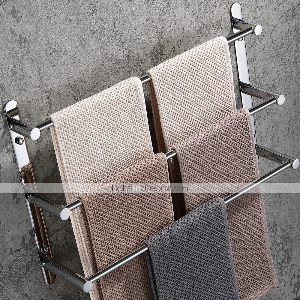 portasciugamani multistrato portasciugamani portasciugamani, mensola portasciugamani a 3 livelli in acciaio inossidabile per bagno portasciugamani da 30 cm ~ 70 cm (nero/cromo/oro spazzolato/nichel spazzolato) del 2025 a €48.86 –P6