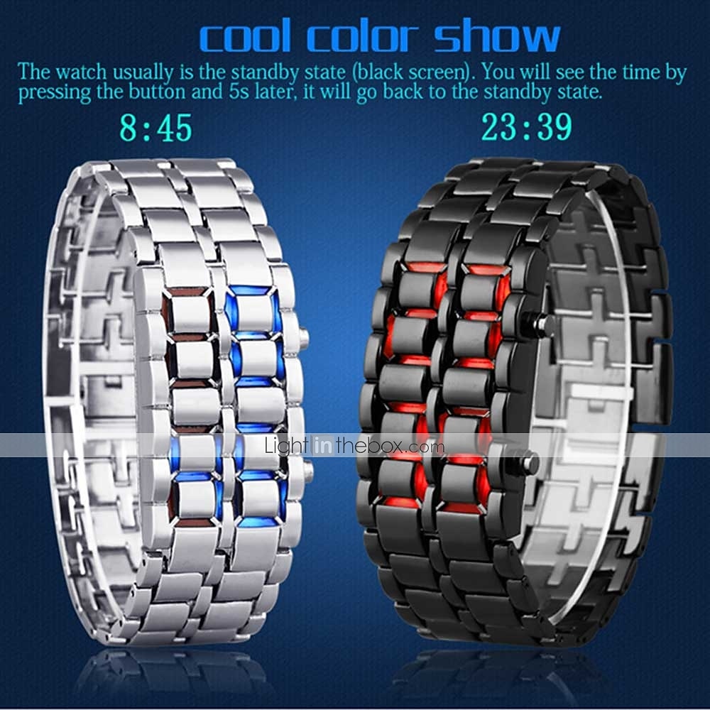 Relojes para hombres Reloj lava hierro samurái de metal con pulsera Reloj lava Reloj digital LED Regalos para hombres jóvenes Reloj creativo 2025 - $16.99 –P1