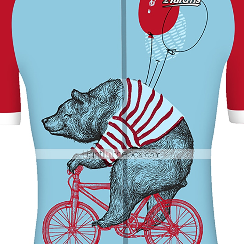 Men's Cycling Jersey Animal Bear Patterned Short Sleeve Bike Jersey Top with 3 Rear Pockets Mountain Bike MTB Road Bike Cycling UV Resistant Cycling Quick Dry Back Pocket Sports Red Blue Clothing 2026 - $30.99 –P1