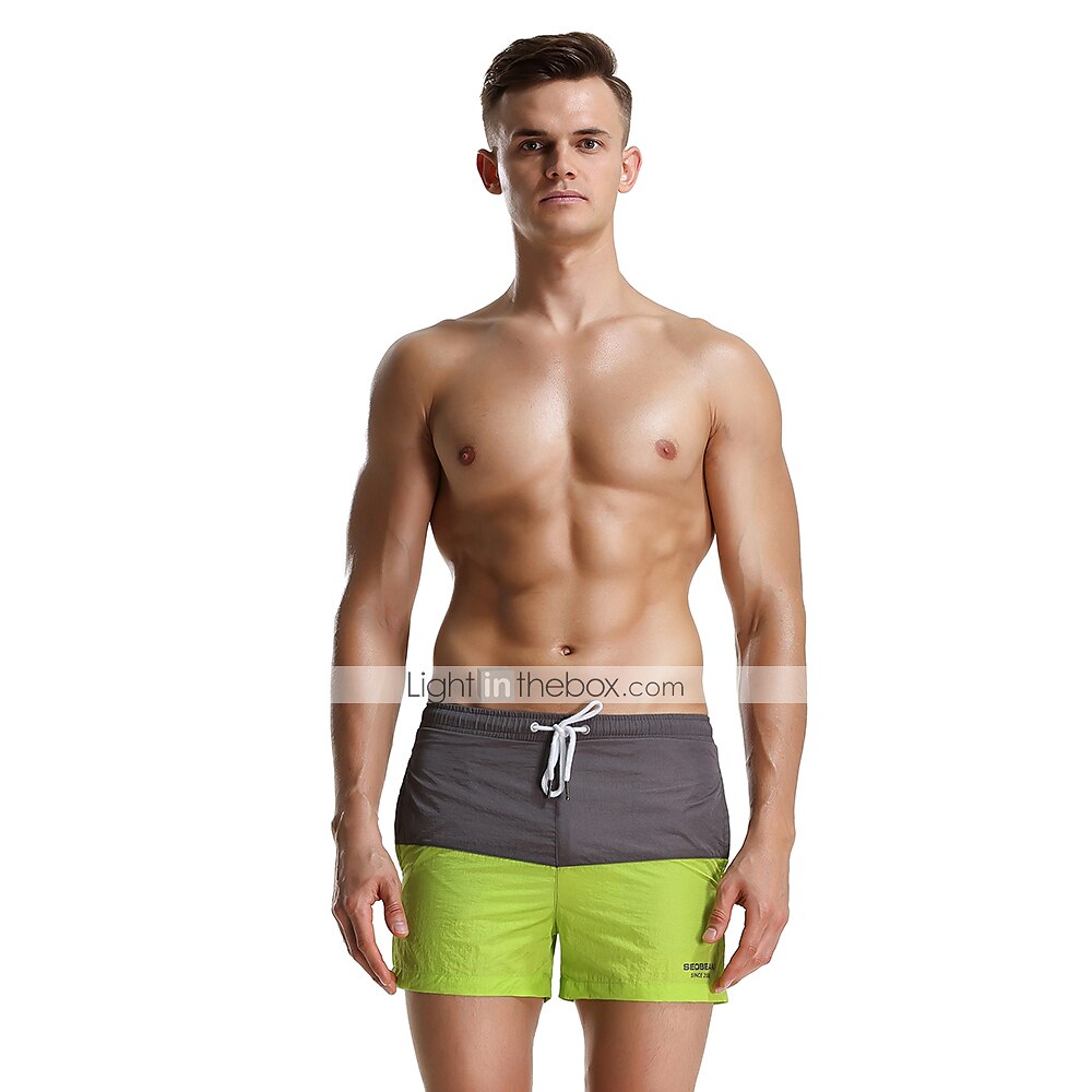 SEOBEAN® בגדי ריקוד גברים מכנסי שחייה מכנסי שורט בגדי ים ייבוש מהיר מכנסי גלישה בגד ים עם כיסים שרוך שחייה גלישה חוף ספורט מים טלאים אביב קיץ / מיקרו-אלסטי 2025 - $22.99 –P16