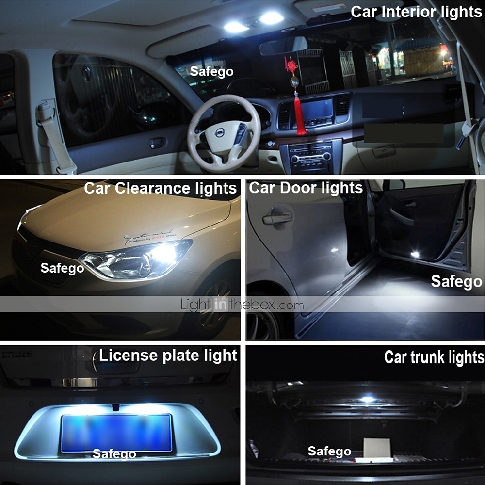10Pcs 4Pcs 2Pcs T10 BA9S E10 G4 Wedge 5-SMD 5050 LED Light Bulbs W5W 2825 158 192 168 194 Interior Reading Dome Map Cargo Trunk Door Doorstep Courtesy License Plate Side Marker Light 2025 - $8.49 –P6