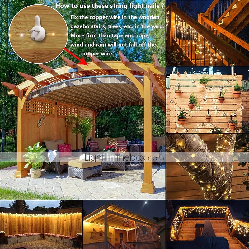 HESHENG 100LEDs 32.8ft Fairy String Lights Mains Plug In Lights Christmas Party Outdoor Patio Garden Home Decor Lights Warm White