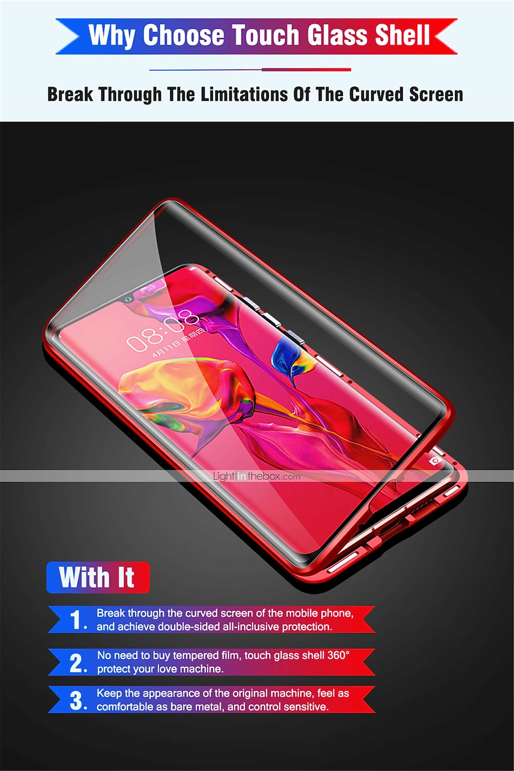 телефон Кейс для Назначение Huawei P40 Pro P30 Pro P20 Pro Huawei Mate 20 pro Магнитный адсорбционный футляр Двусторонний Изогнутый экран Сопротивление падению с четырех углов Прозрачный Однотонный 2025 - $18.99 –P1