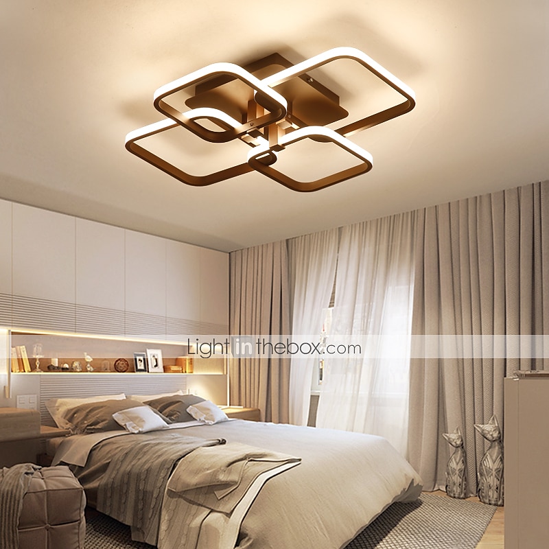 Plafoniere design a 4 luci 58 cm forme quadrate led alluminio gel di silice plafoniera moderna camera dei bambini in stile nordico luci camera da letto 110-120 v 220-240 v del 2025 a $197.99 –P4