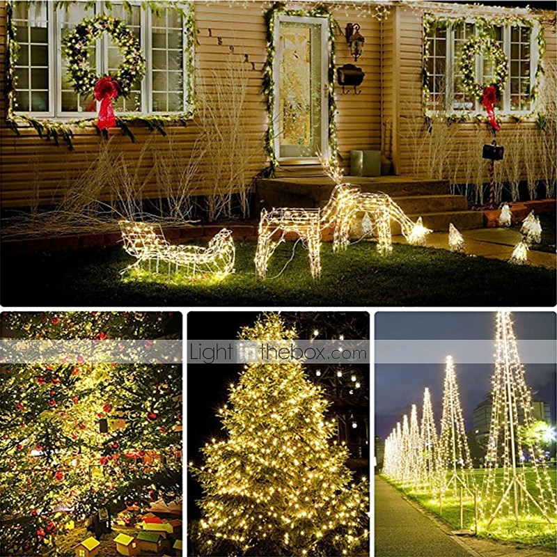 kültéri napfény fény napenergia led tündér húr lámpák 10m 20m ip65 ünnepi fények 100leds 200leds karácsonyi újévi koszorú dekoráció meleg fehér világítás led napkert fény 2025 - $14.49 –P6