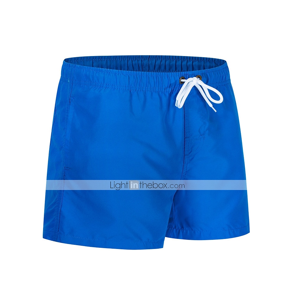 calções de banho masculino calções de banho com forro de malha calções de prancha de secagem rápida cordão elástico respirável com bolsos - natação surf praia desportos aquáticos cor sólida primavera de 2025 por $11.49 –P11