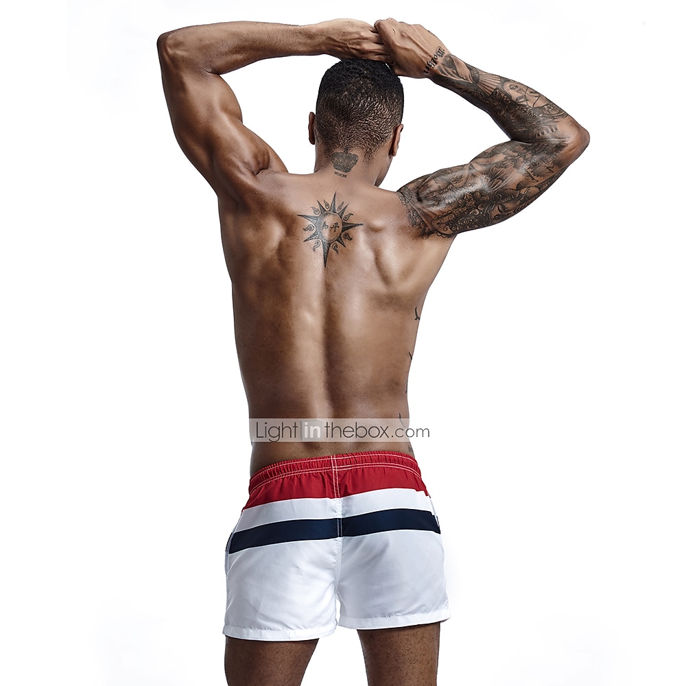 SEOBEAN® Men's Swim Trunks Swim Shorts Quick Dry Board Shorts Bathing Suit with Pockets Drawstring Swimming Surfing Beach Water Sports Stripes Spring Summer / Micro-elastic 2025 - $18.99 –P6
