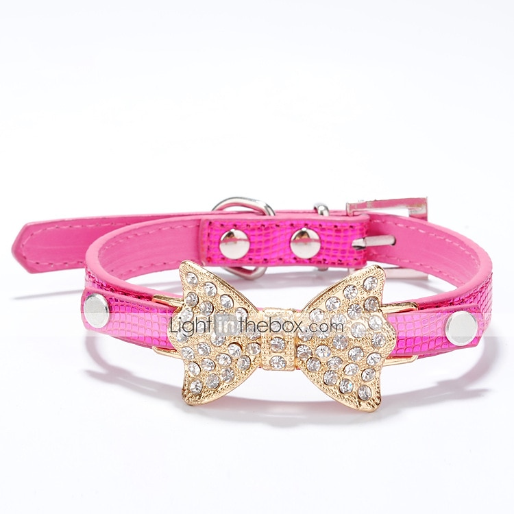 Gatto Cane Collari Ajustável / Retrattile Strass Fiocco del 2025 a $10.99 –P7