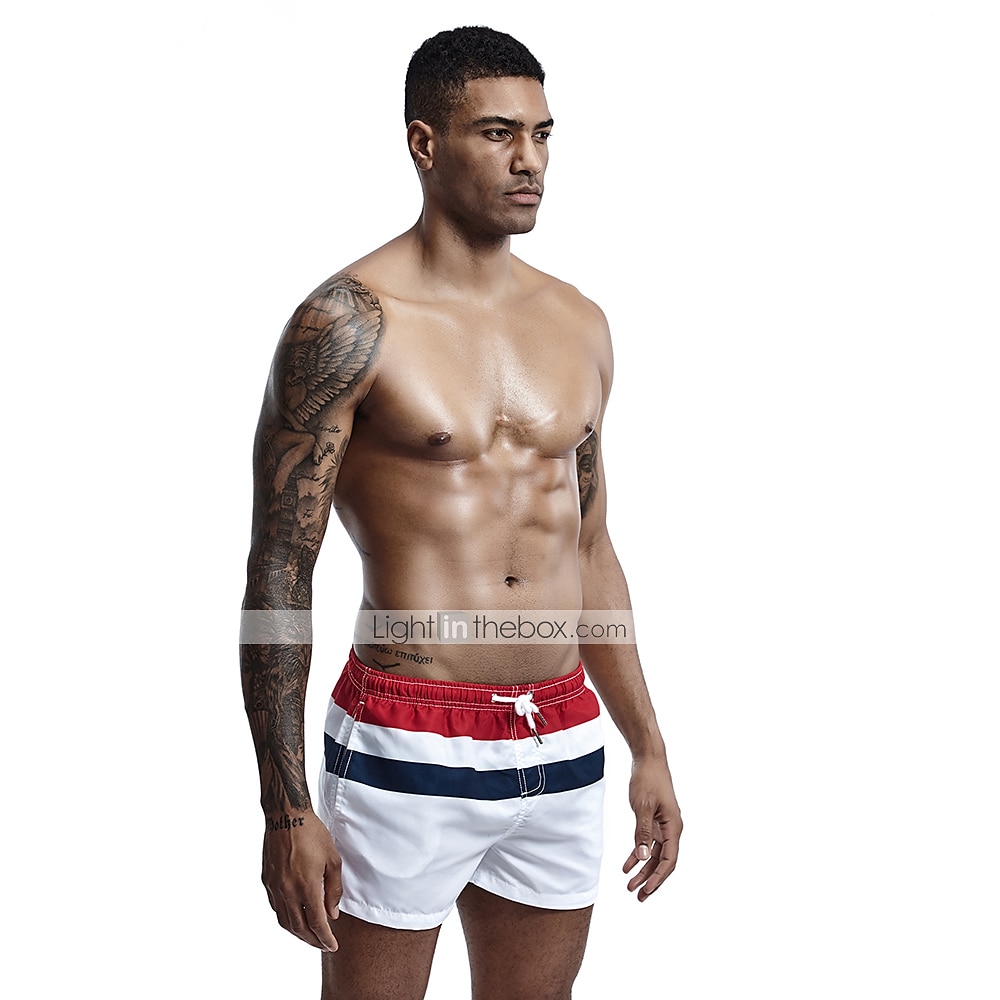 SEOBEAN® Men's Swim Trunks Swim Shorts Quick Dry Board Shorts Bathing Suit with Pockets Drawstring Swimming Surfing Beach Water Sports Stripes Spring Summer / Micro-elastic 2025 - $18.99 –P2