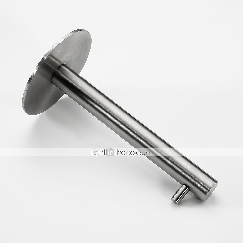 suport de hârtie igienică rotund, design nou, autoadeziv, din oțel inoxidabil, rulou de baie, raft de hârtie montat pe perete 1buc 2025 - $23.99 –P9