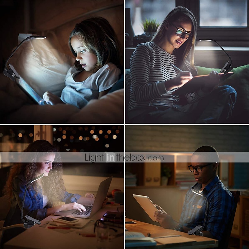 Lampe de lecture Rechargeable / Protection des Yeux / Intensité Réglable Moderne contemporain Batterie Li intégrée Pour Bureau / Bureau de maison / Bureau ABS DC 5V Blanche / Noir de 2025 ? $22.99 –P8
