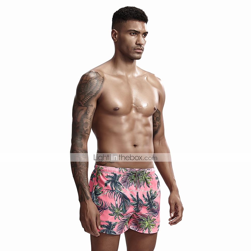 SEOBEAN® Herren Bademode Surfshorts Badehose Schwimmshorts kurz Rasche Trocknung Surfshorts Badeanzug Mit Taschen Kordelzug Schwimmen Surfen Strand Wassersport Bedruckt Frühling Sommer 2025 - $18.99 –P2