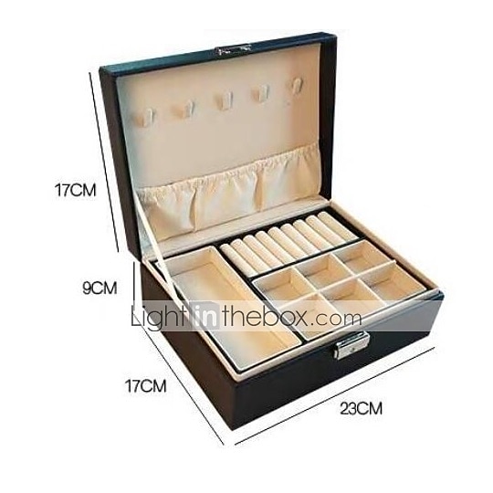 Lady PU Leather Jewelry Box Storage Box Earrings Bracelet Necklace Ring Display Case Double layer Portable Jewelry Organizer 23X17X9CM 2025 - $32.99 –P3
