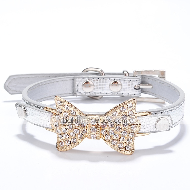 Gatto Cane Collari Ajustável / Retrattile Strass Fiocco del 2025 a $10.99 –P4