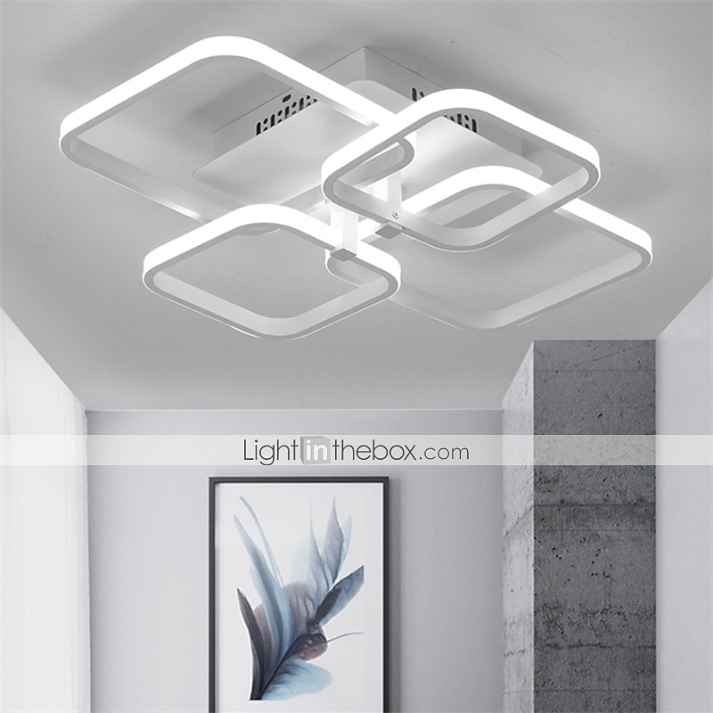 Plafoniere design a 4 luci 58 cm forme quadrate led alluminio gel di silice plafoniera moderna camera dei bambini in stile nordico luci camera da letto 110-120 v 220-240 v del 2025 a $197.99 –P5