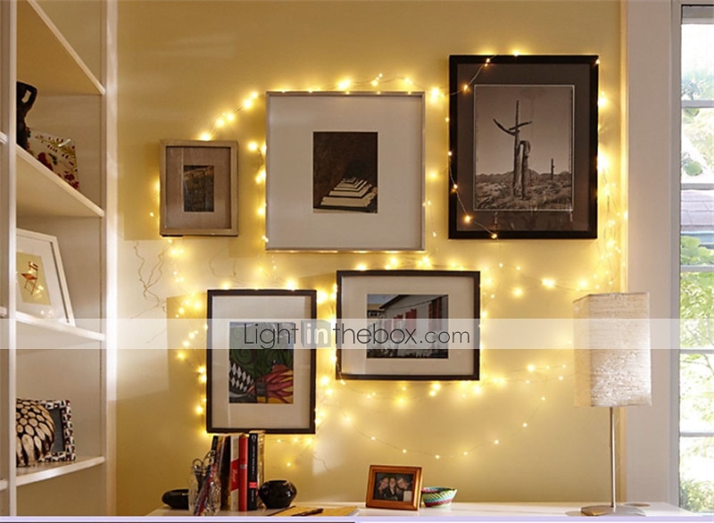 elegante festa di nozze ricevimento 10m 100led filo d'argento luci a led stringa - flessibile ghirlanda fata stringa bianco caldo per arredamento casa del 2025 a $12.99 –P3