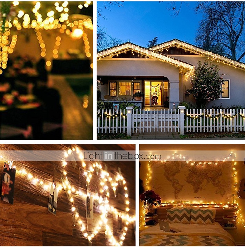 kültéri napfény fény napenergia led tündér húr lámpák 10m 20m ip65 ünnepi fények 100leds 200leds karácsonyi újévi koszorú dekoráció meleg fehér világítás led napkert fény 2025 - $14.49 –P9