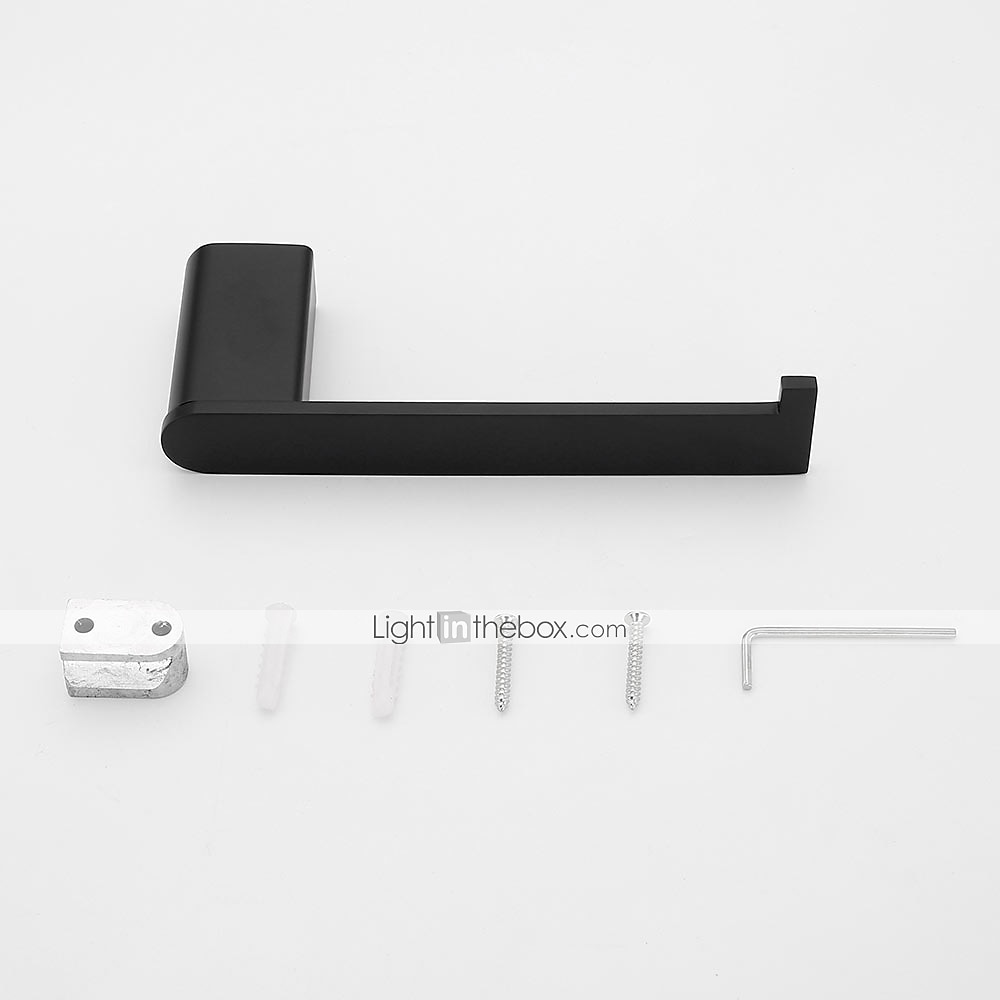 toalettpapirholder nytt design rustfritt stål malte overflater baderomshylle veggmontert matt sort 1stk 2025 - $36.99 –P5