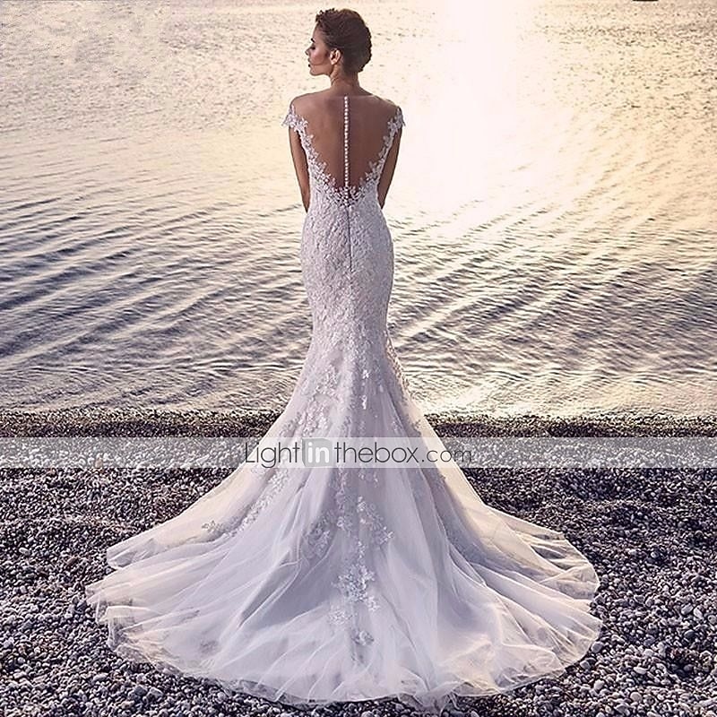 Playa Destino Formal Vestidos de novia Corte Trompeta Sirena