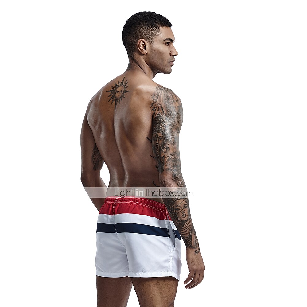 SEOBEAN® Men's Swim Trunks Swim Shorts Quick Dry Board Shorts Bathing Suit with Pockets Drawstring Swimming Surfing Beach Water Sports Stripes Spring Summer / Micro-elastic 2025 - $18.99 –P3