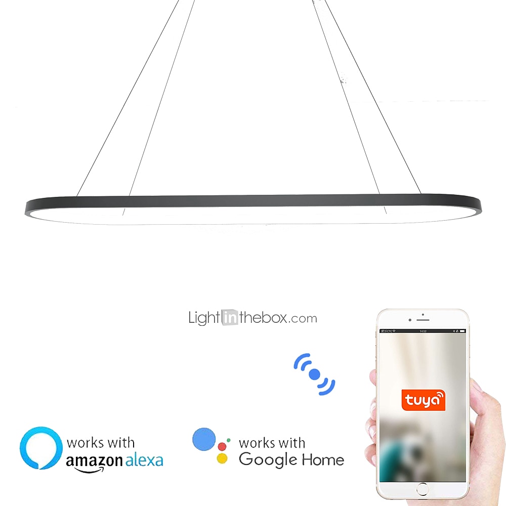 1 светильник 70c / 90m светодиодный подвесной светильник 40w овальный дизайн прямоугольник алюминий, окрашенный в черный цвет, современный светильник для столовой, ресторан, кафе-бар, 110-240 в, 2026 - $115.99 –P17