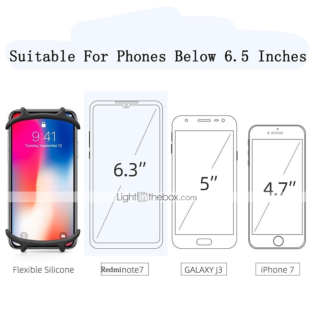 Silicone Bicycle Phone Holder Support For 4 - 6 inch Smartphone Holders Motorcycle Bike Handlebar Clip Stand GPS Mount Bracket4.7 2025 - $11.99 –P8