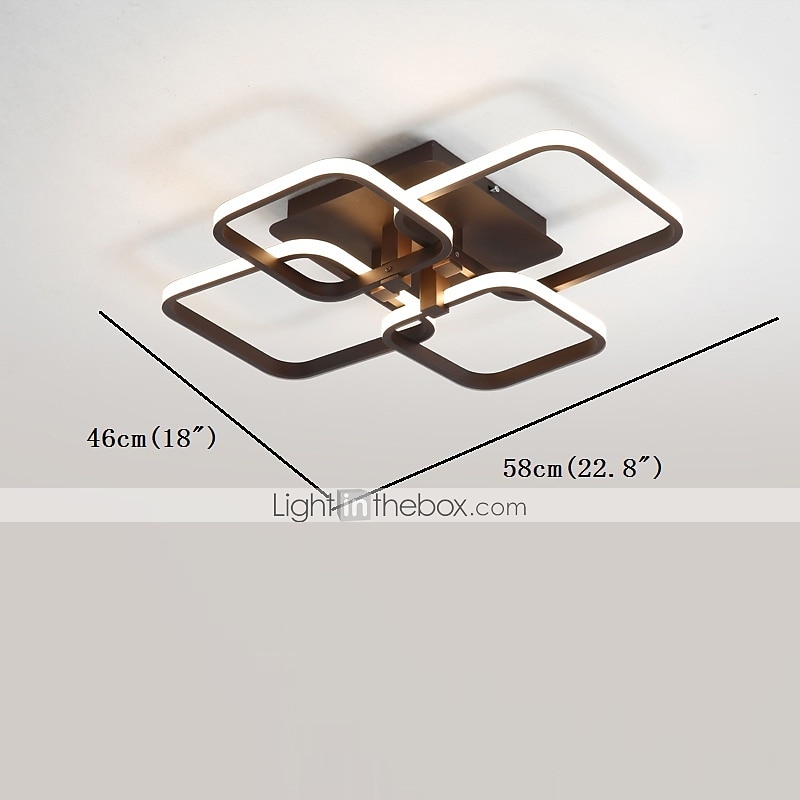 Plafoniere design a 4 luci 58 cm forme quadrate led alluminio gel di silice plafoniera moderna camera dei bambini in stile nordico luci camera da letto 110-120 v 220-240 v del 2025 a $197.99 –P1