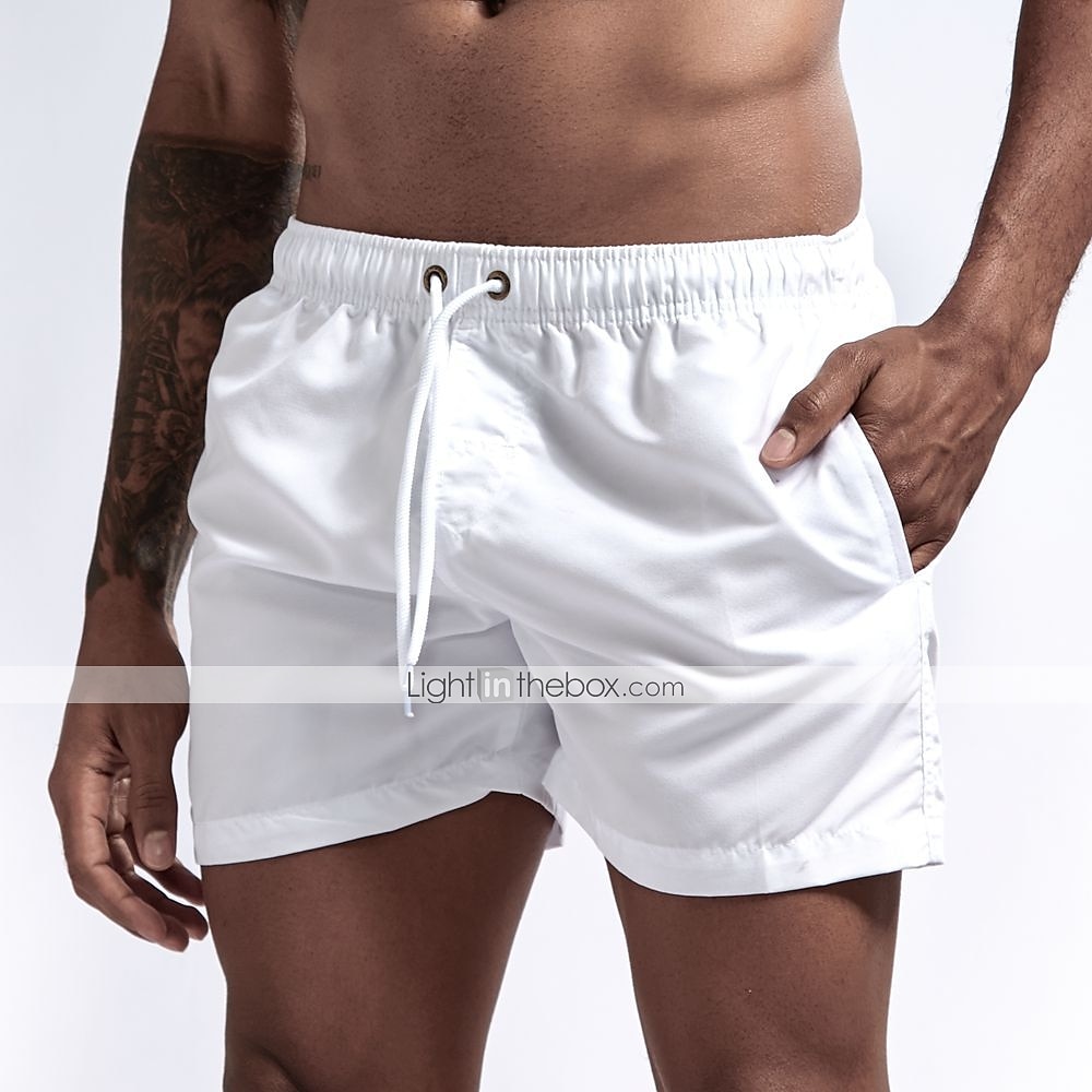 Ktdbthut Dababy Mens Fashion Beach Swimming Trunks Boxer Brief Quick Dry Swimsuit Underwear Boardshorts with Pocket White 