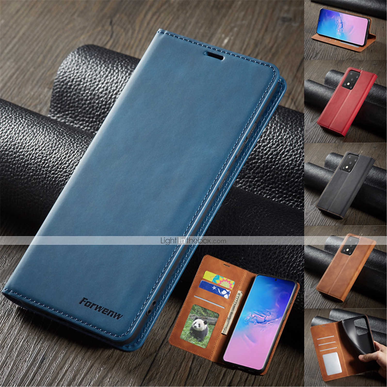 Capa Para Samsung Galaxy S24 S20 Plus S20 Ultra S20 S25 Ultra Capa Para Corpo Inteiro Carteira de Couro com Suporte de Pé Flip Carteira Couro Genuíno TPU Sólido de 2025 por $18.99 –P1