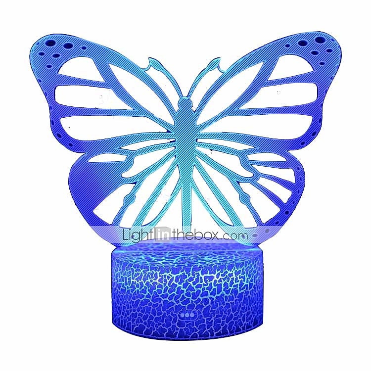 farfalla 3d luci notturne a led lampade illusione ottica lampada 16 colori touch decorazione natalizia illuminazione tavolo scrivania lampada visiva per la decorazione della casa e bambini gif bambini del 2025 a $22.99 –P4